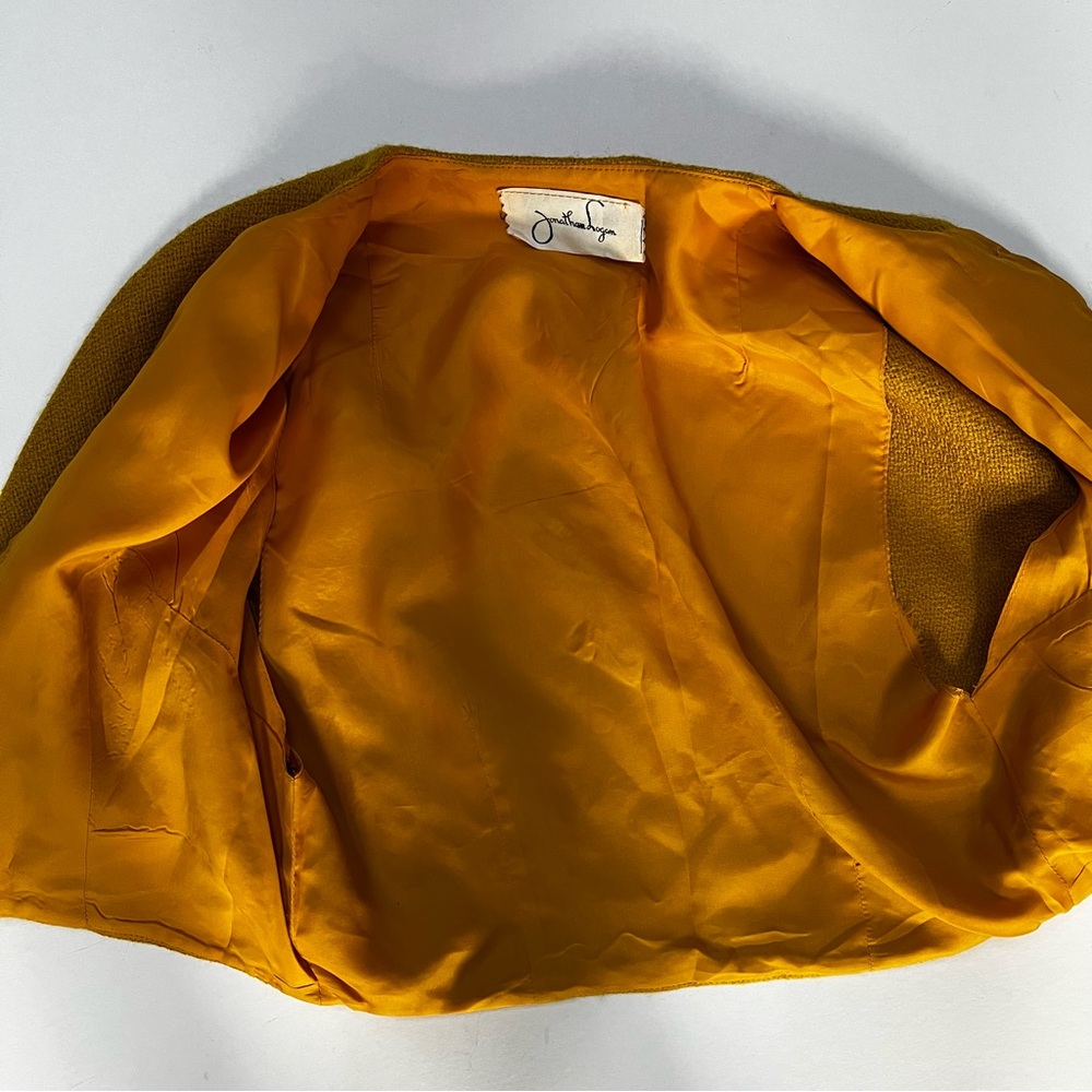 Vintage Chic Mustard Dress and Jacket Ensemble with Matching Belt - Picture 8 of 16